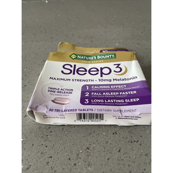 Natures Bounty SLEEP 3 maximum 10mg Melatonin 30 tri-layer tablets 07/2025 - Picture 2 of 4